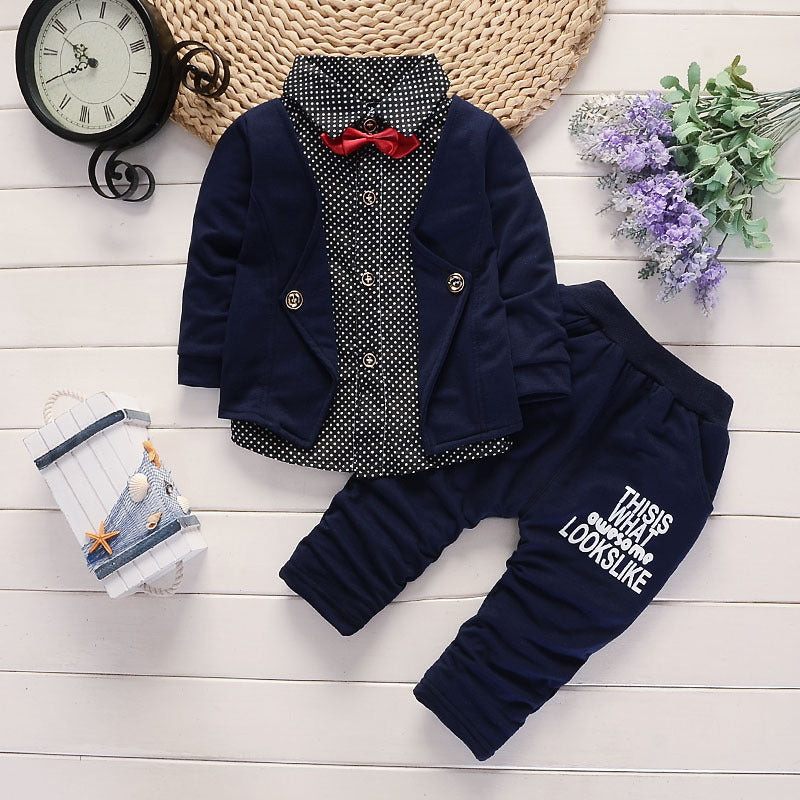  Toddler Boys Casual Suit Black