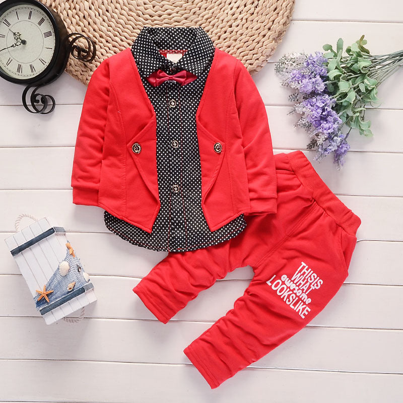 Toddler Boys Casual Suit Red