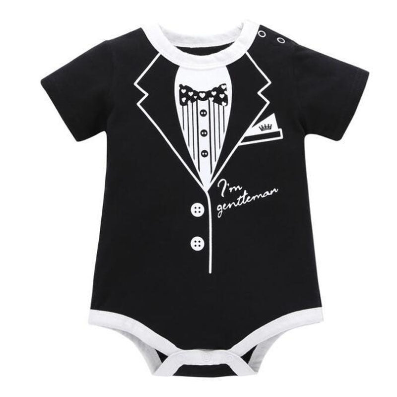 Newborn Baby Clothing Summer Gentleman Black