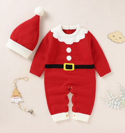 Adorable Baby Christmas Jumpsuit - Festive Holiday Outfit for Infants Front